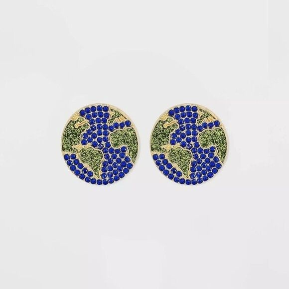 NEW SugarFix By Baublebar Globetrotter Earrings Post Back Gold Tone Stu… - Picture 1 of 5